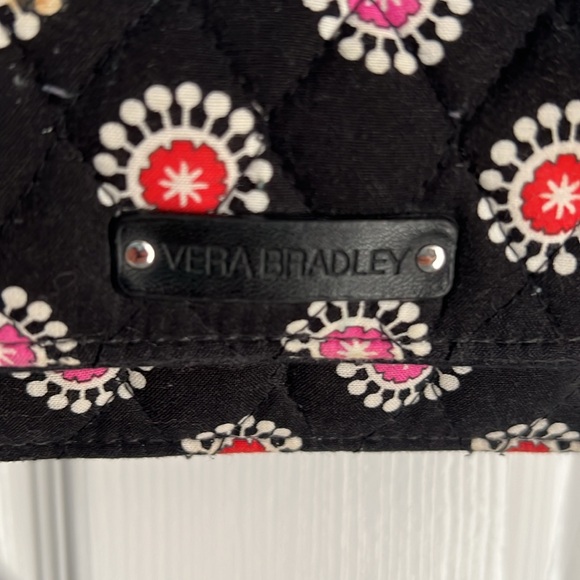 VERA BRADLEY crossbody wallet Black with pink, red and white accents - Picture 3 of 7